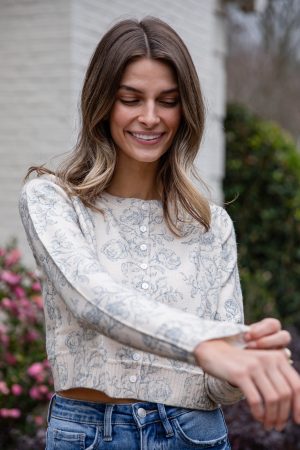 Heirloom Blue Floral Knit Top