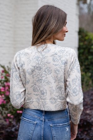 Heirloom Blue Floral Knit Top