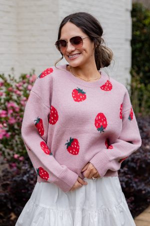 Berry Bliss Blush Knit Sweater