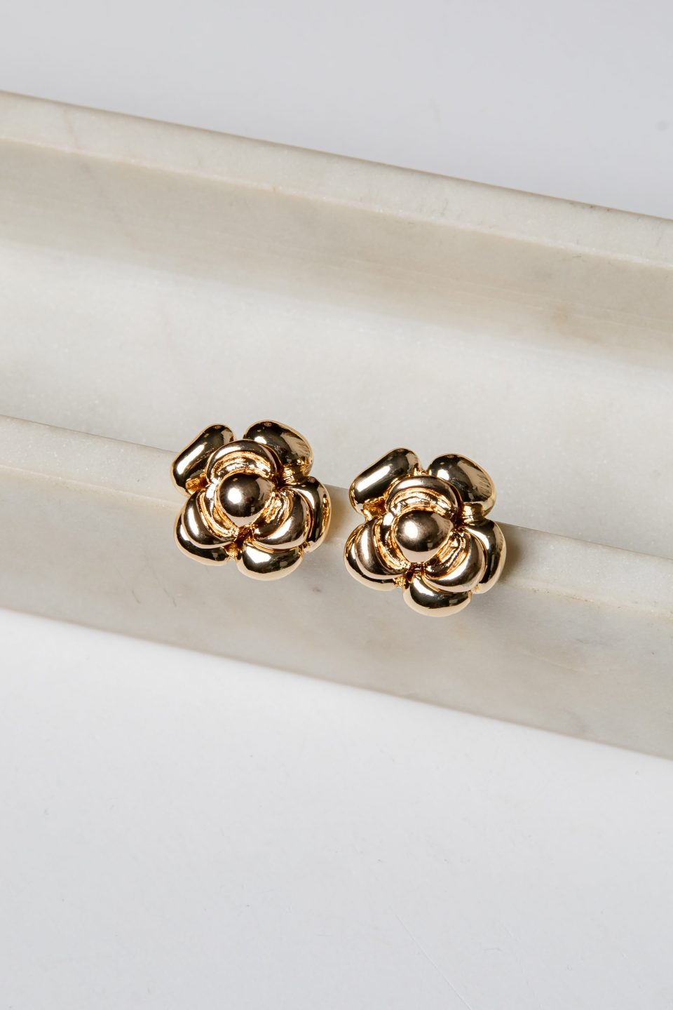 Camille Gold Floral Stud Earrings
