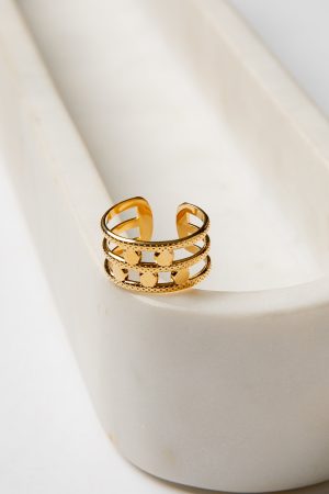 Lexie Golden Charm Multi-Band Ring